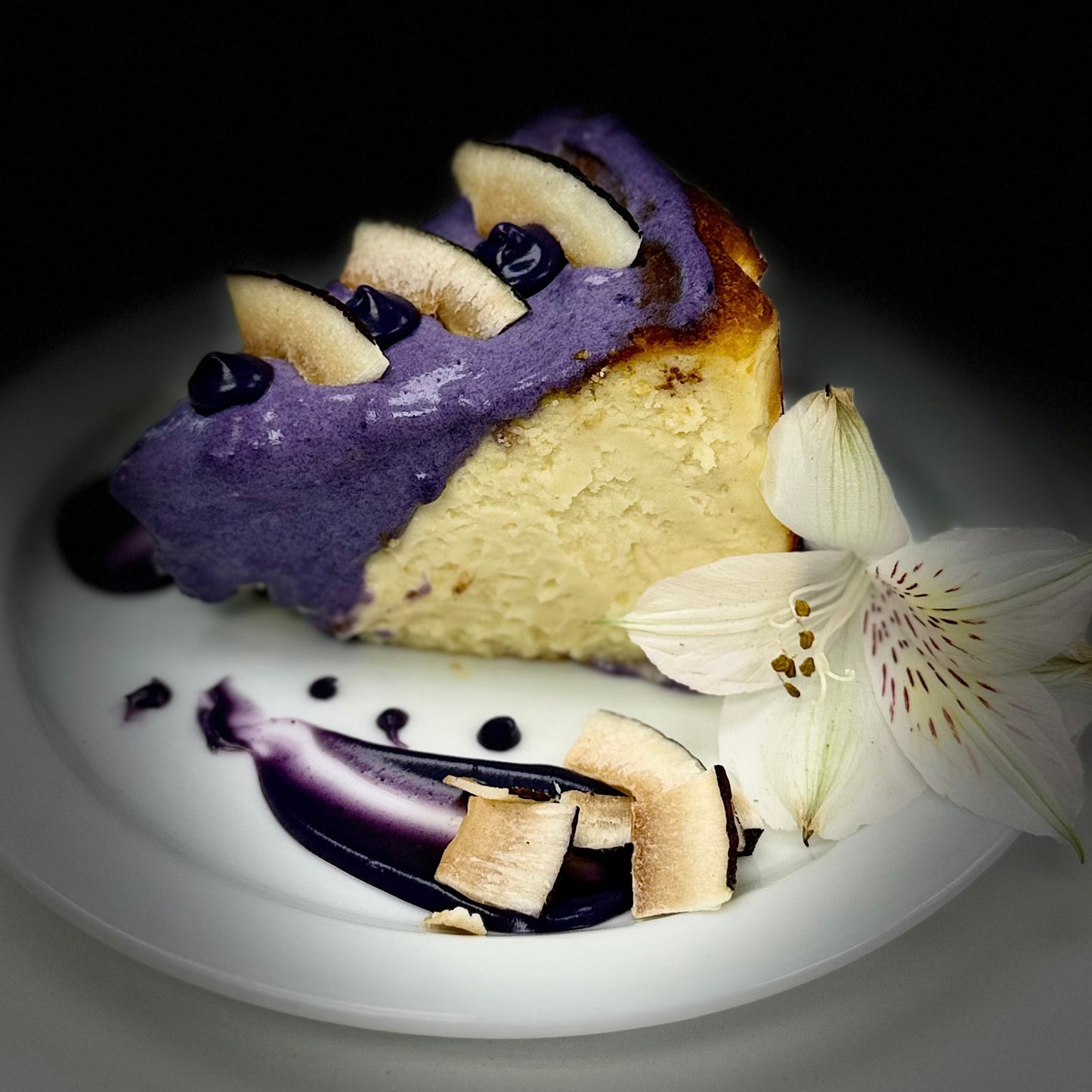 Basque Burnt Ube Cheesecake