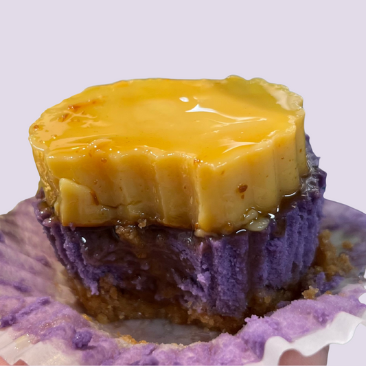 Ube Cheesecake Cup with Leche Flan