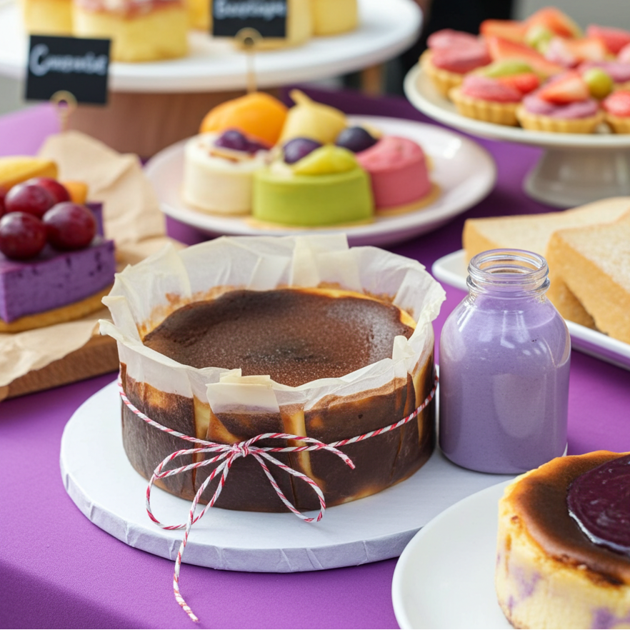 Basque Burnt Ube Cheesecake